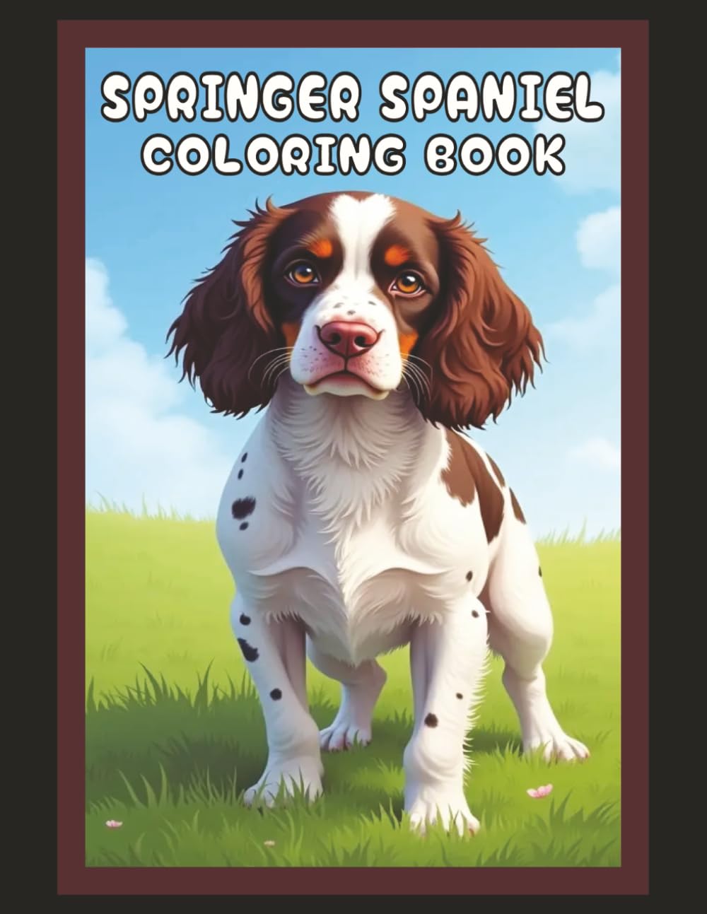 Springer Spaniel Coloring Book: Realistic English Spaniels Dog & Puppy Picture Pages with 60 Lined Drawings of Doggy Outdoor Adventures in Park, ... Scenes + More | Art Gift for Kids & Adults