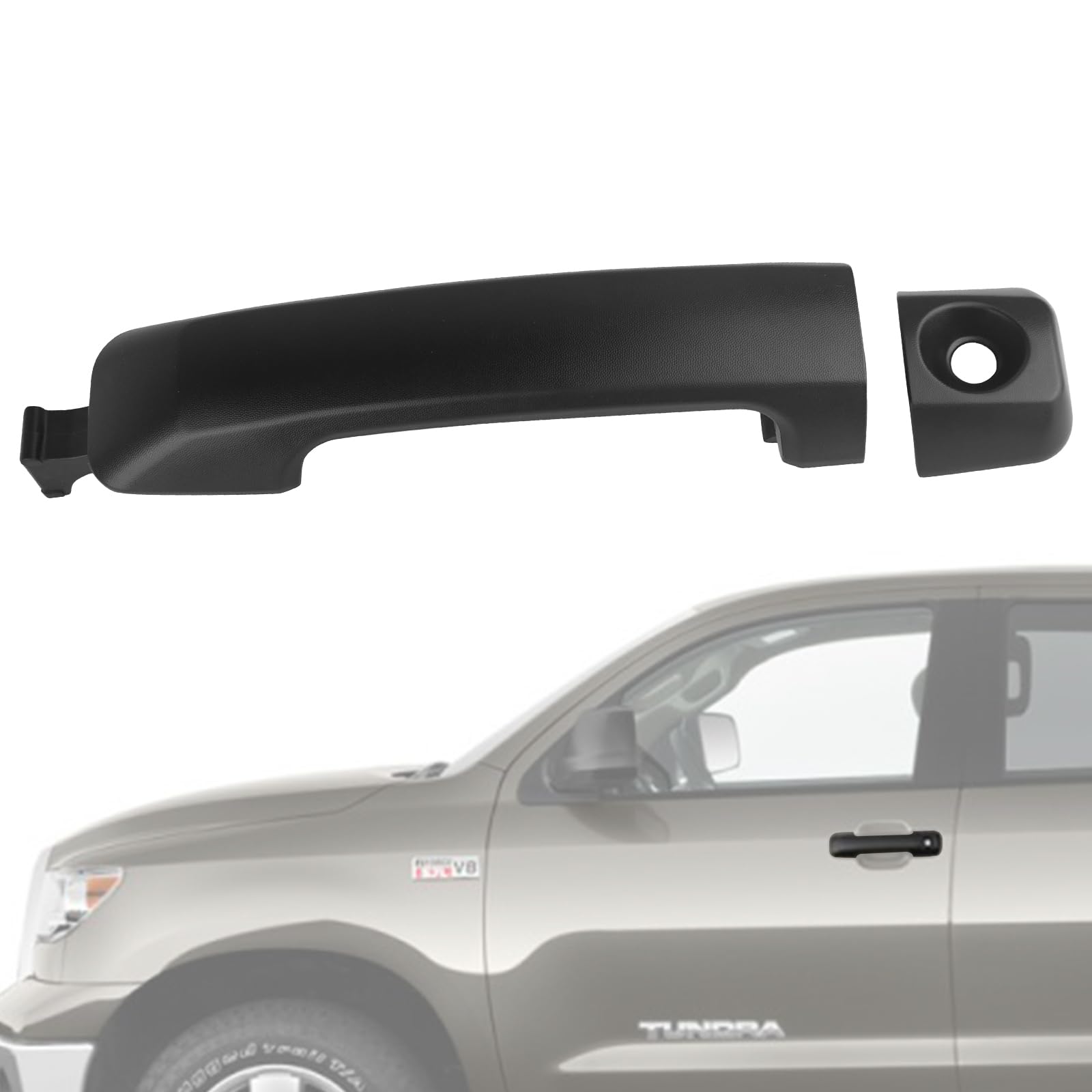 Osompar Exterior Door Handle with Key Hole Compatible with Toyota Tundra 2007-2020 Replaces 69210-0C010 69217-0C010 Front Left Driver Side