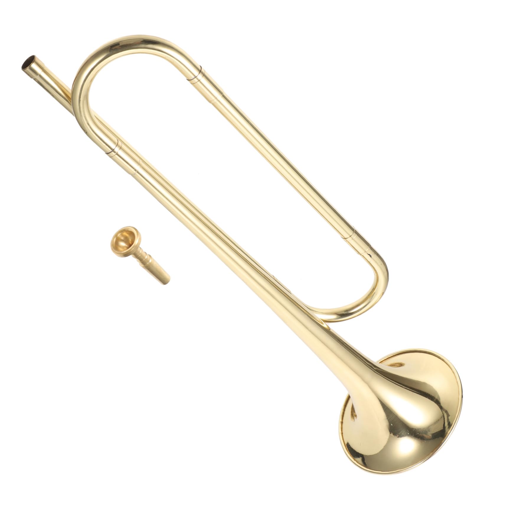 Beaupretty Instrumento de Latón si Bemol Dorado con Diseño Creativo y Adorno Artístico, Instrumento Musical Adecuado para Principiantes y Estudiantes en Banda o Conjunto