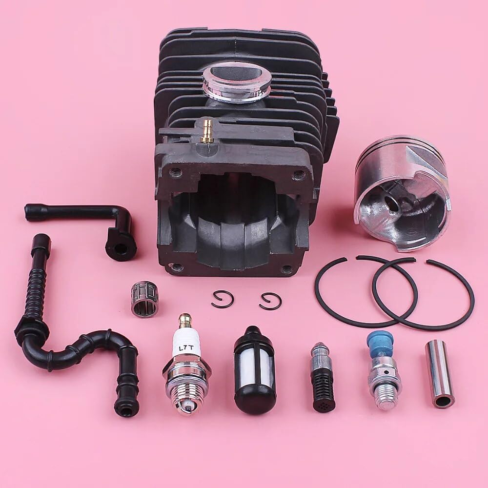 Kit de pistón de Cilindro de 49mm, for MS390 MS290 039 029, línea de Filtro de Aceite Combustible, válvula de descompresión, Pieza de Repuesto for Motosierra Pistón de Cilindro de jardín