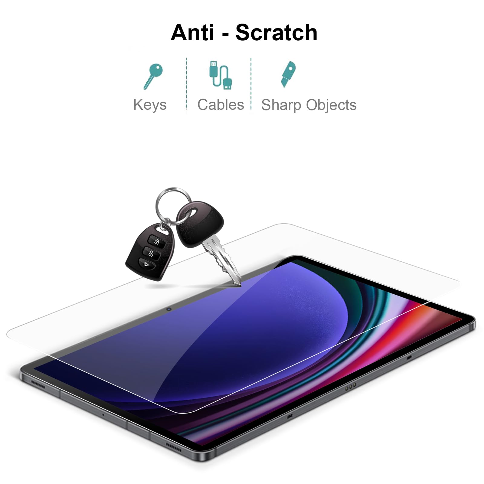Gerutek Pellicola Protettiva per Samsung Galaxy Tab S11/S10 Lite/S10 FE/S9 FE/S9/S8/S7, Vetro Temperato 9H AntiGraffio