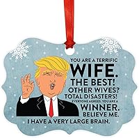 Vista 23 de Andaz Press Divertido presidente Donald Trump Fancy Frame Recuerdo Adorno de Navidad Regalo de mordaza, Perra fantástica, 1 paquete, ideas de regalo