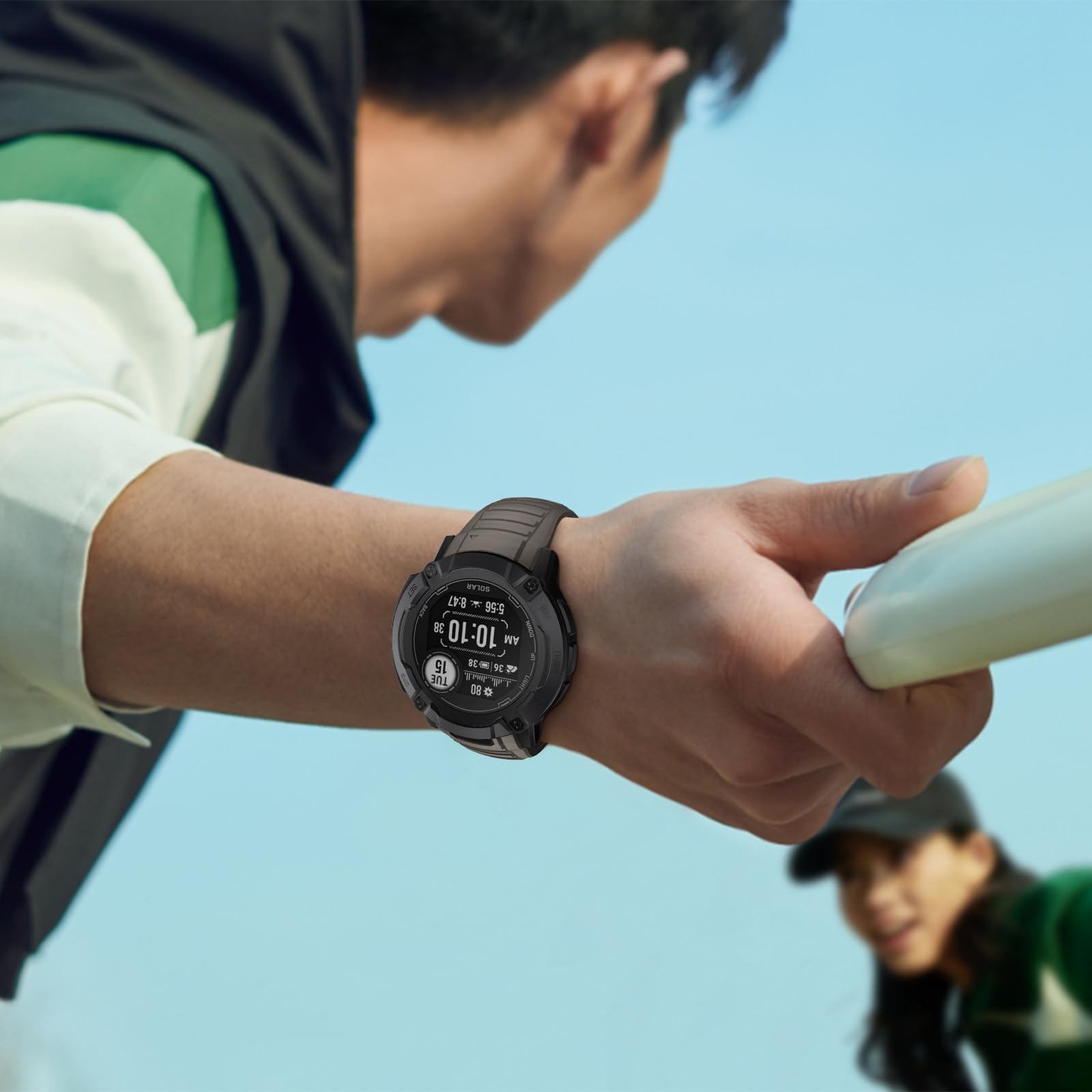 Bracelet Silicone 26mm Pour Garmin Instinct 3 AMOLED 50mm - 8 Couleurs, Double Boucle, Résistant à L'eau