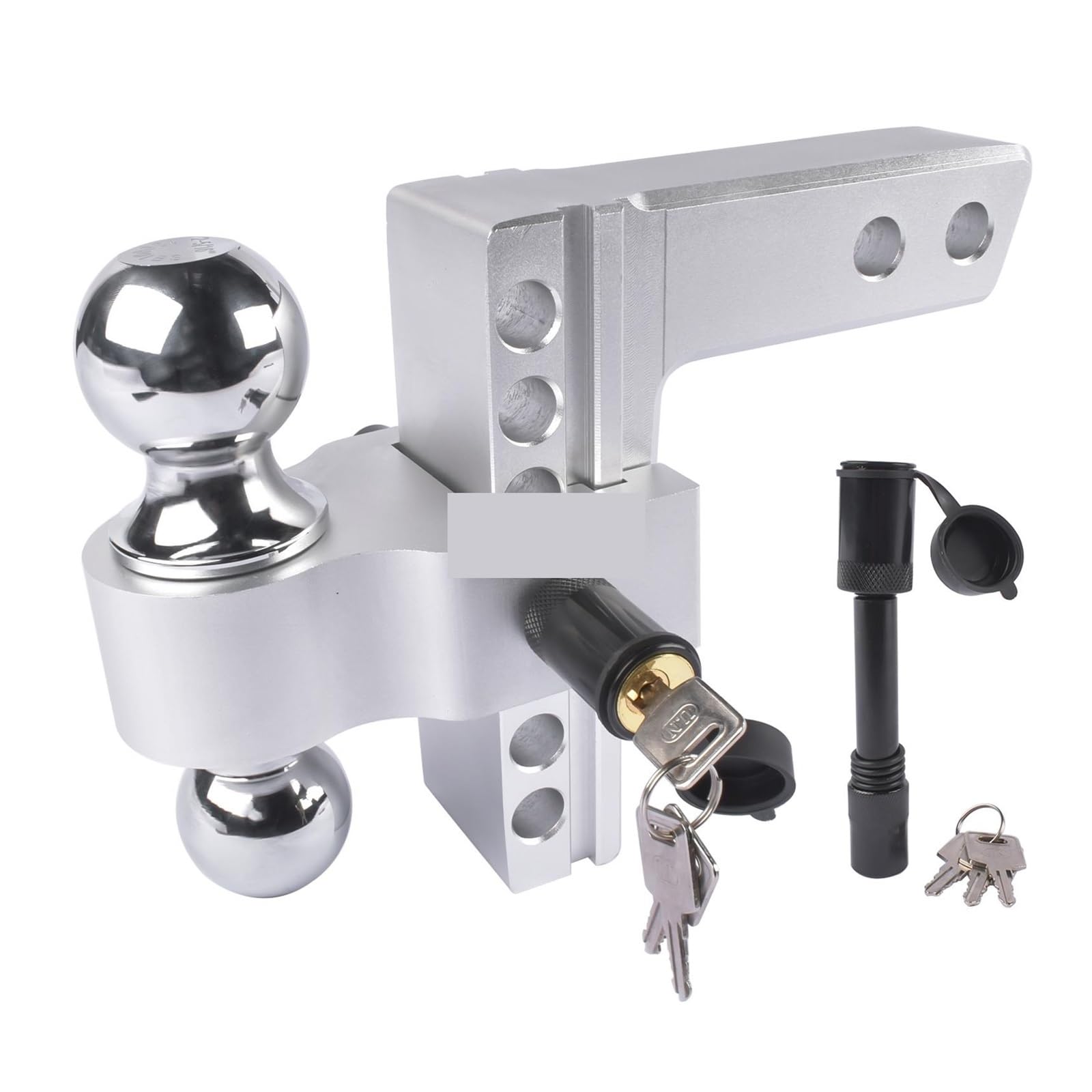 Hak Holowniczy Regulowany Zaczep Przyczepy AP03 Pasuje Do Odbiornika 2", Aluminiowy Opuszczany 6" - 12 500 Funtów Ciężkich Pojazdów Ciężarowych Z Parami Zamków