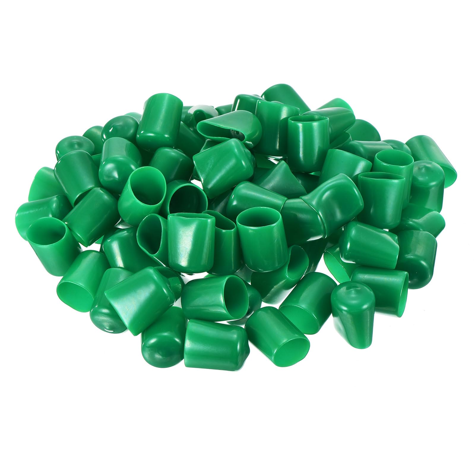 uxcell 100pcs Rubber End Caps 19mm ID Vinyl Cap Cover Screw Protectors Dark Green