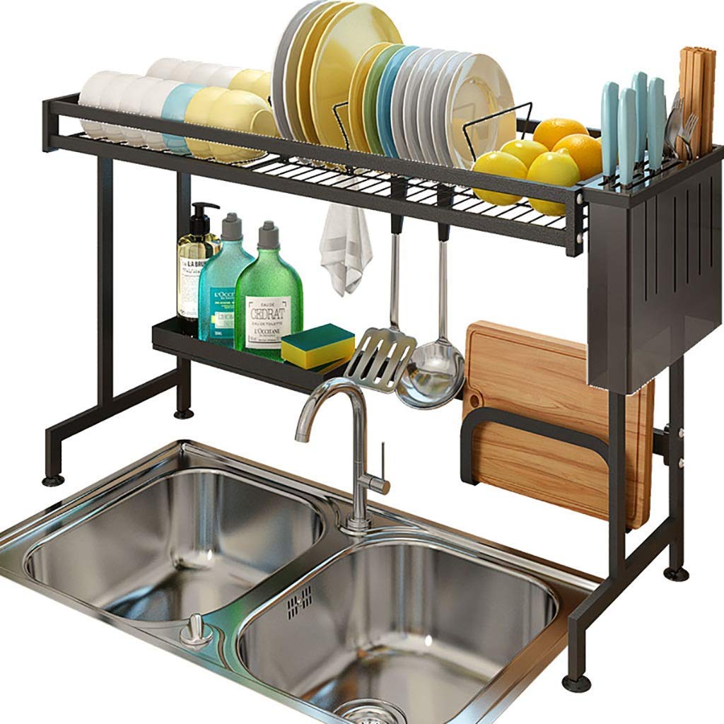 SaryEdge Dish Drying Rack Black 201 Stainless Steel Kitchen nizer SpaceSaving Sink Draining Shelf Dish RackEssential Kitchen Storage 2,