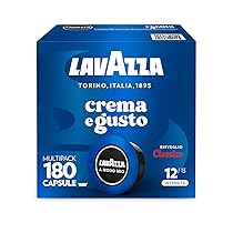 Lavazza, A Modo Mio Crema e Gusto Classico, 180 Capsule Caffè, per un Espresso con Note di Cioccolato e Frutta Secca, Arabica e Robusta, Intensità 12, 13, Tostatura Media, 5 Confezioni da 36 Capsule