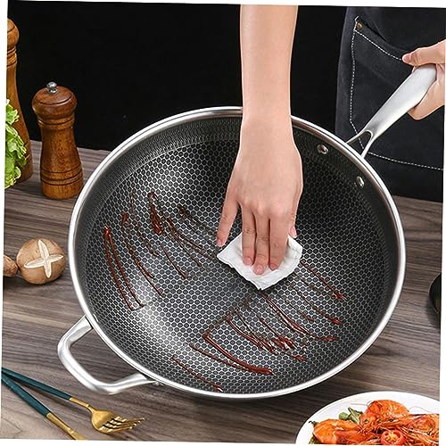 Wok de acero inoxidable con agarre tipo panal y antiadherente miniatura 6
