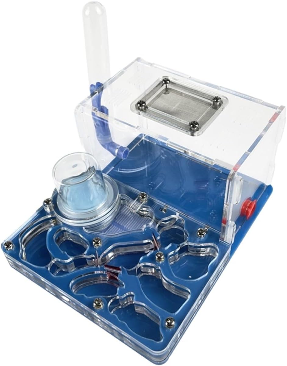 Ant Farm Acrylic Ant Nest Farm Double Water Tower with Feeding Area for Lovers Habitat(Blue)