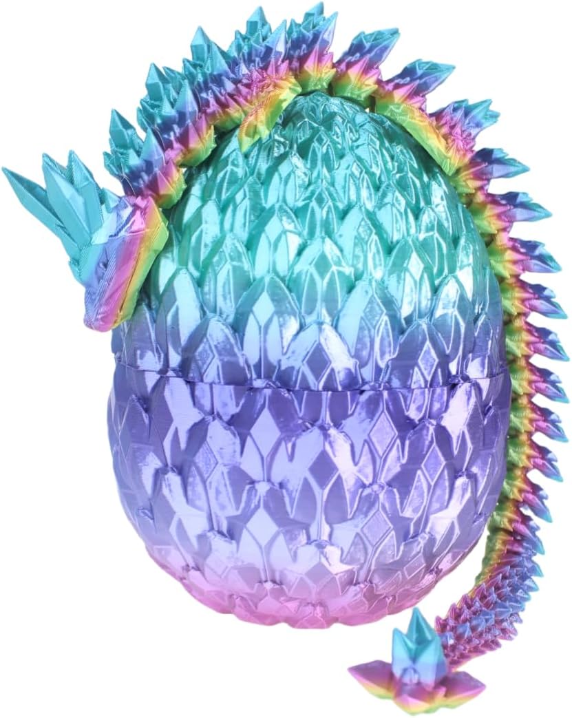 Infmetry3D Printed Dragon Eggs 12inch Crystal Dragon Inside Egg Fidget Toys Easter Eggs Christmas Gifts For Adults Easter Basket Stuffers (12inch Crystal Dragon Egg)