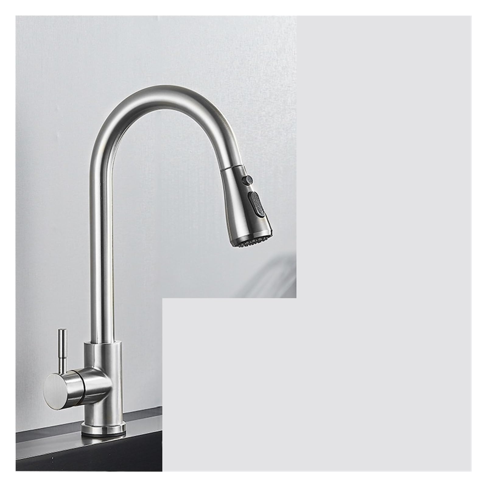 KKXXYQFC Black Pull Out Kitchen Sink Faucet Deck Mounted Stream Sprayer Mixer Tap Bathroom Hot Cold(Brushed Nickle B)