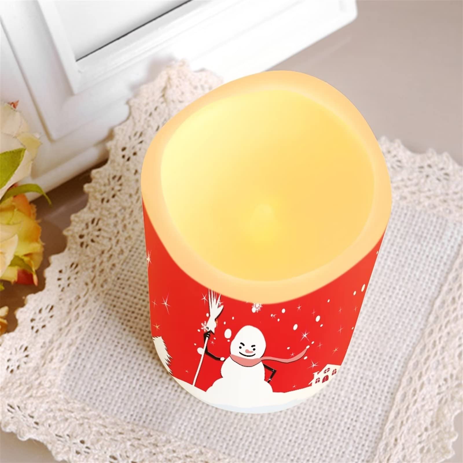 DISNIMO Velas de pilar LED de Navidad, velas sin llama, velas parpadeantes, funciona con pilas, control remoto de 18 teclas y temporizador para decoración de bodas, fiestas y vacaciones, juego de 4