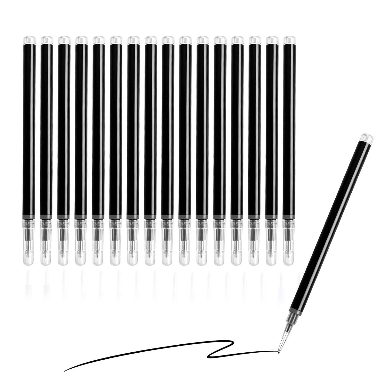 16 Pack Erasable Pen Refills, Black Gel Ink 0.7mm fine tip Compatible with Pilot Frixion Pens Easy to Erase Smooth Premium Writing Experience for Back to School Office Stationary Supplies (Black)