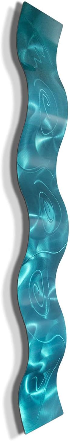 Statements2000 Abstract Metal Wall Art Sculpture Wave - Modern Home Decor by Jon Allen - 46.5" x 6", Aqua : Home & Kitchen