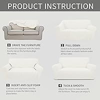 Vista 6 de Easy-Going Funda elástica para sofá de 1 pieza, protector de muebles, suave con parte inferior elástica para niños, de poliéster, elastano, tela