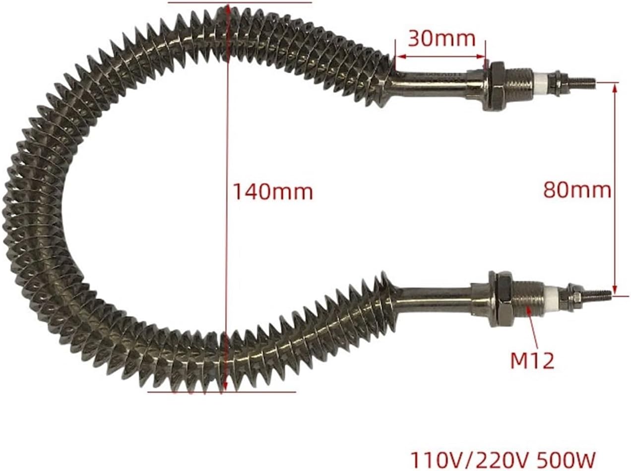 110V/220V 500W Finned Heating Element Hot Air Heater Round Type Electric Fin Heating Resistors for Oven(220V)