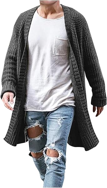 Mens Cardigan Sweaters with Buttons Knitted Lapel Oversized Cardigan Sweater Lightweight Warm Lounge Winter Cardigan