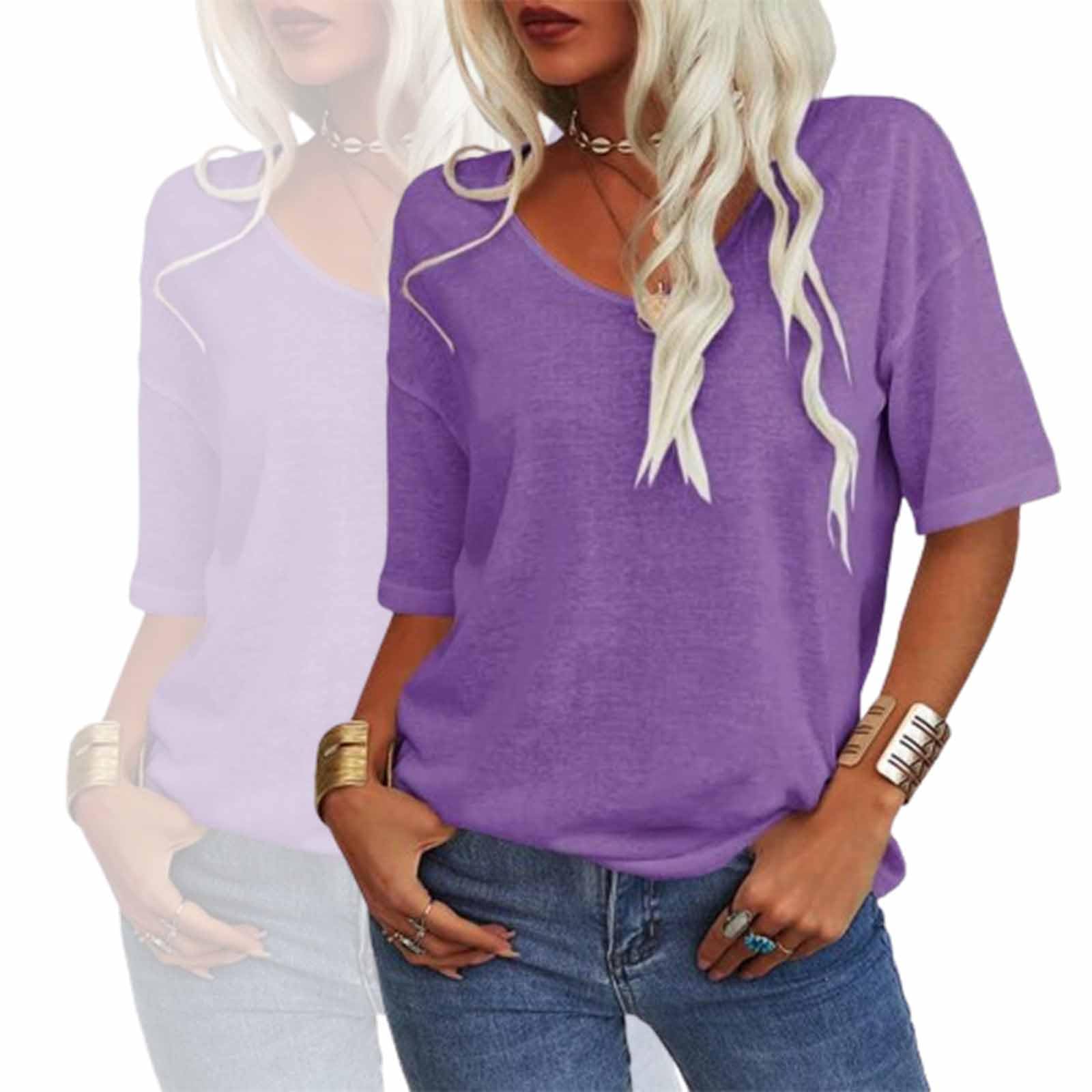 KDAKSA SofaBird Camisetas Mujer,Camisetas Sofabird, Camiseta Casual de Media Manga Tops básicos Color sólido,Camiseta Informal de Media Manga SofaBird Tops básicos Color sólido