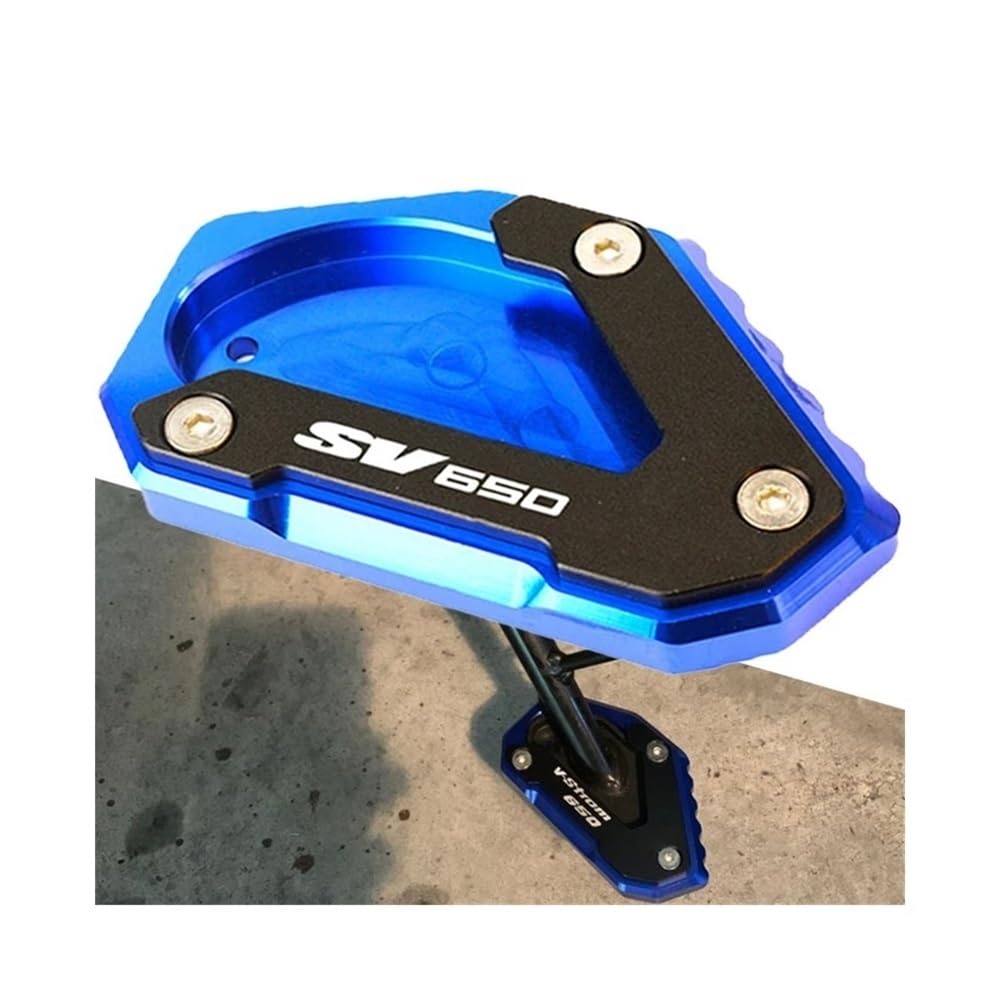 Cavalletto Moto Laterale Per Suz&uki SV650S SV650 S SV 650S 2003-2007 Moto Cavalletto Piede Cavalletto Laterale Estensione Pad Piastra Supporto Tappo Valvola Della Gomma(Combo-Black)