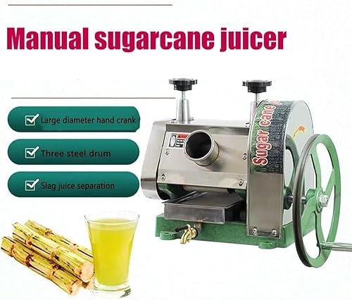 Miniatura 2 de Máquina exprimidora de caña de azúcar, exprimidor manual de caña de azúcar de acero inoxidable con entrada de caña de azúcar de 2.480 in, capacidad