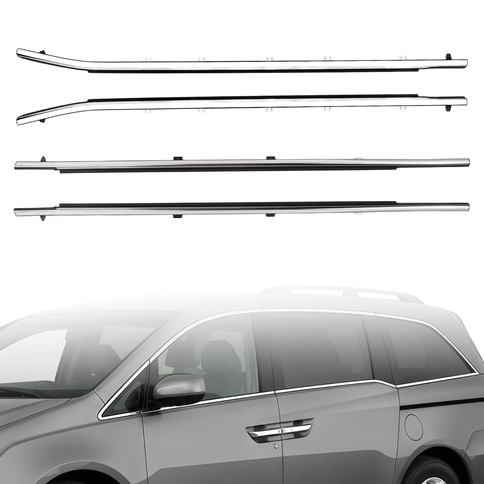 Uszczelka paska uszczelniającego do drzwi 4 szt. pasuje do Honda Odyssey 2011 2012 2013 2014 2015 2016 2017 zastępuje 72410-TK8-A11 72450-TK8-A11 72410-TK8-A21 72450-TK8-A21