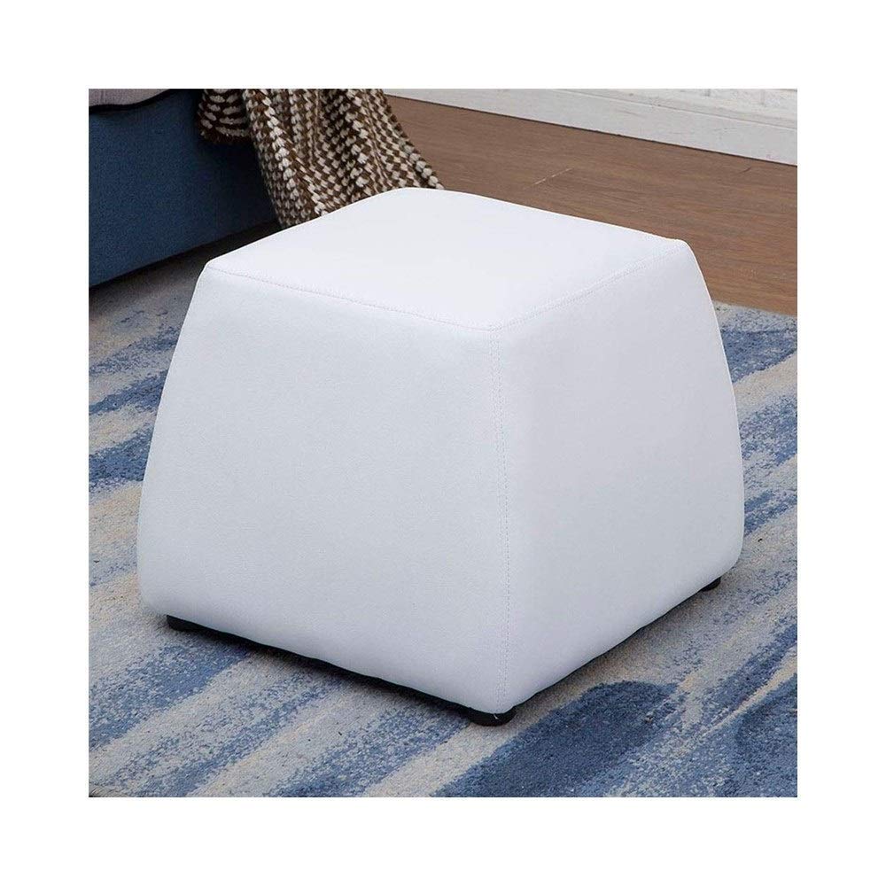 Tabouret de canapé en cuir blanc, banc de chaussures accueillant pour l'entrée