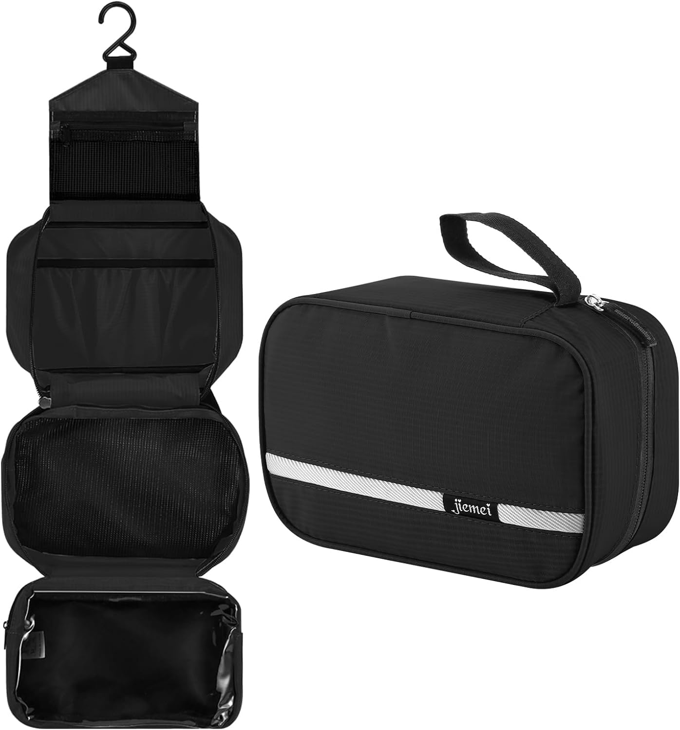 jiemei Hanging Toiletry Bag Waterproof, Travel Wash Bag for Men & Women with 4 Compartments, Foldable Compact Size, Super Durable Fabric — view 13