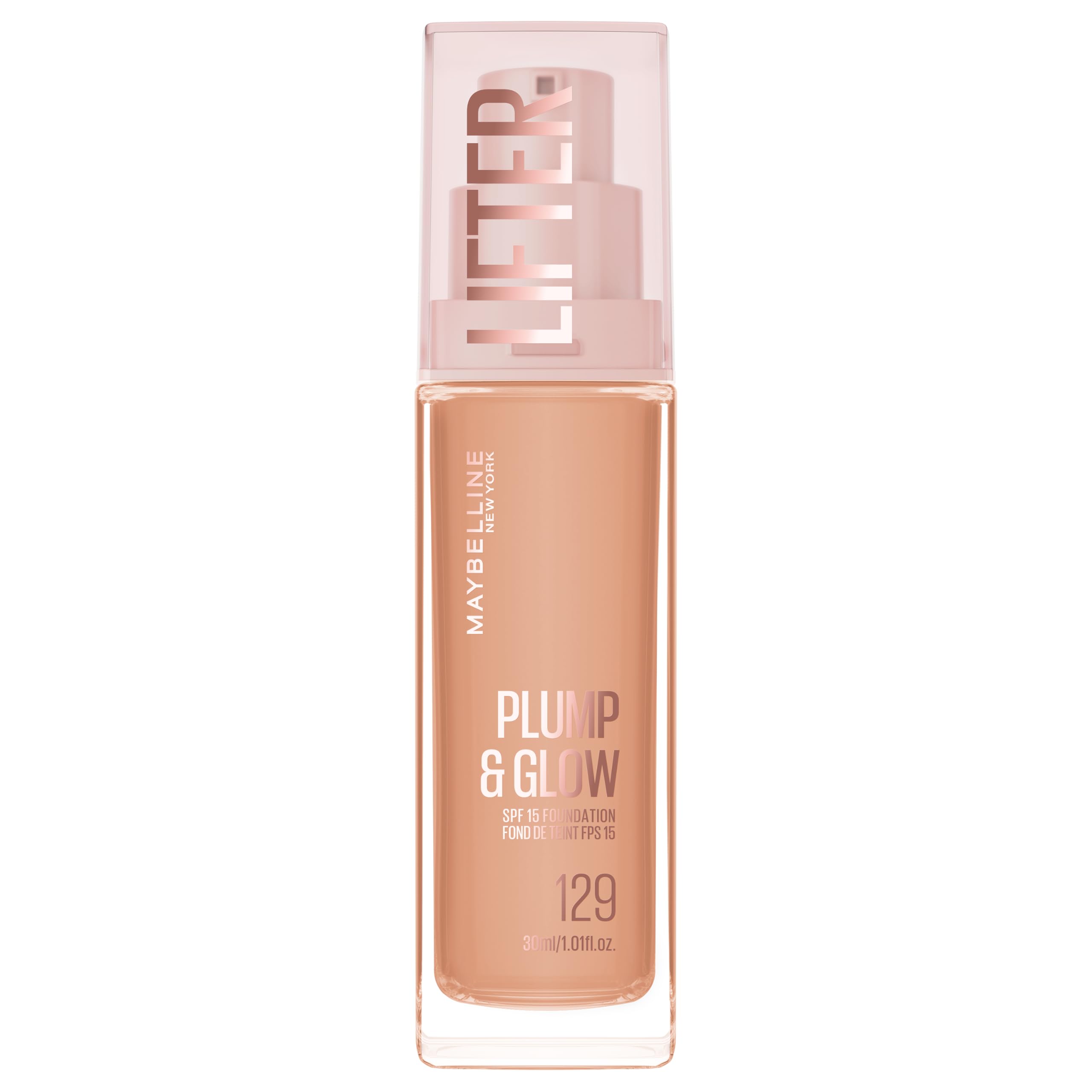 Maybelline Foundation Lifter Plump & Glow, SPF20, Buildable Coverage, 129