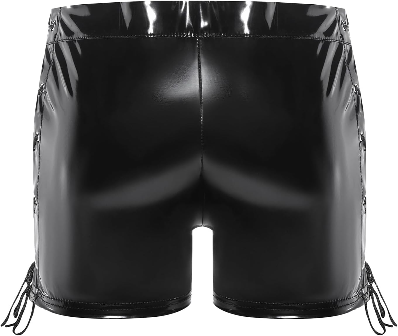 Men's PVC Leather Slim Fit Hot Short Pants Tight Shorts for Holiday Casual Sexy Briefs for Rave