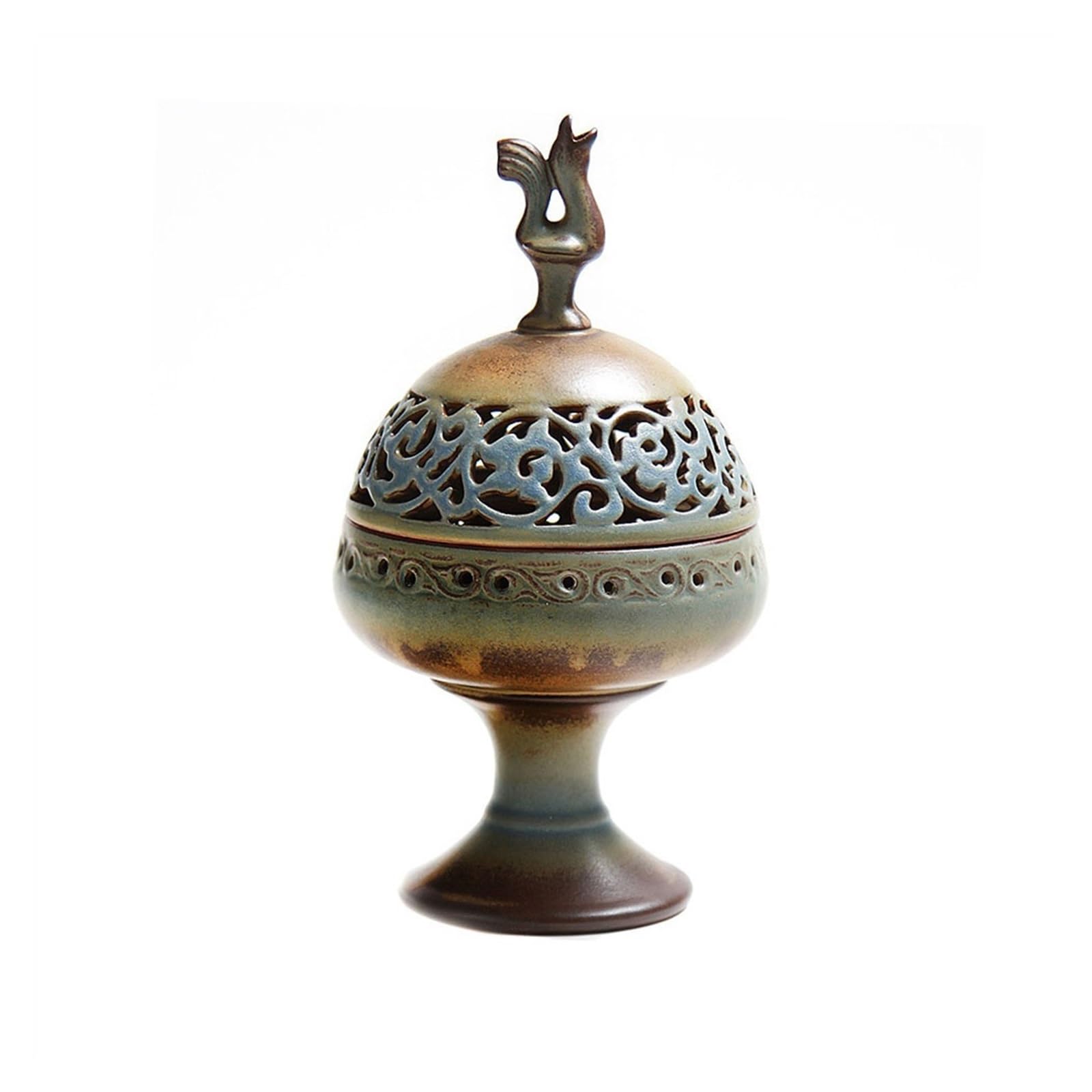 Incense Holder Vintage Ceramic Incense Burner Household Decoration Exquisite Hollow Carved Holder Teahouse