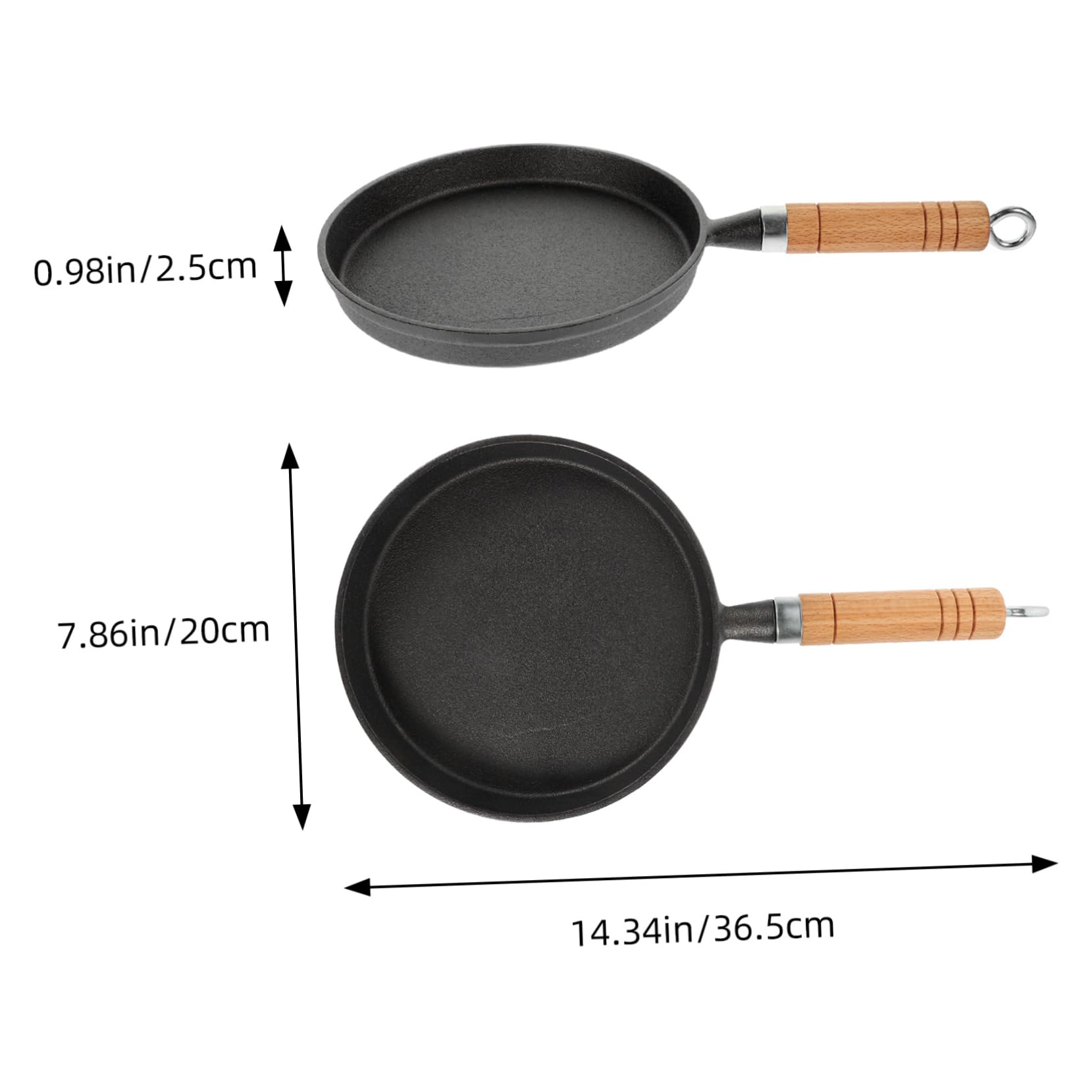 Ciieeo Nonstick Cast Iron Skillet Portable Baking Pan Crepe Maker Pan for Home Restaurant Use