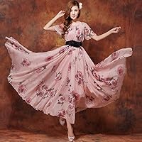 Vista 3 de MedeShe - Vestido de dama de honor, de gasa, floral, para vacaciones en la playa