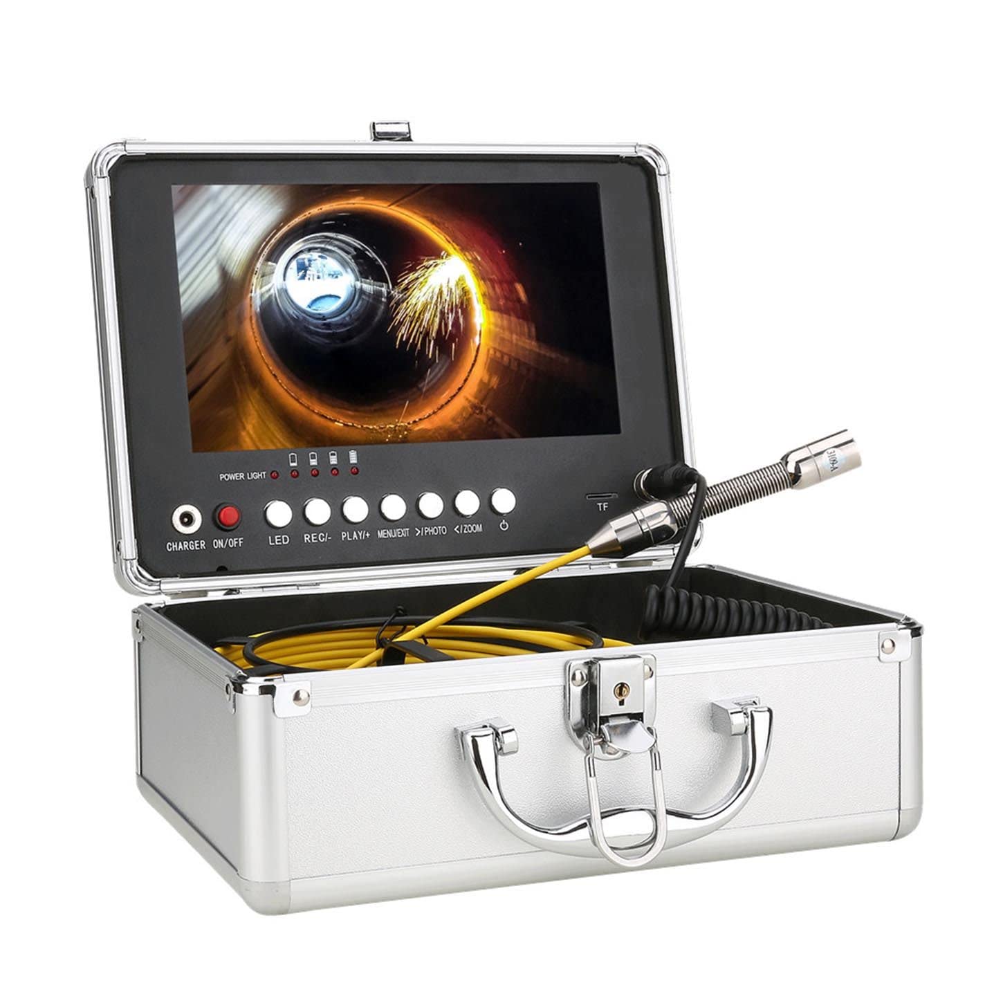 Kamera endoskopowa -kamera inspekcyjna do rur kanalizacyjnych 17MM z kartą DVR 16GB TF, przemysłowy endoskop kanalizacyjny Monitor 9 "AHD 720P System kamer,17MM-10M