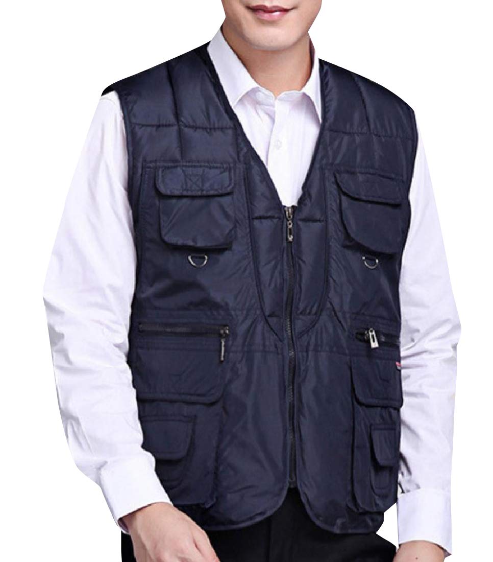 Men's Waterproof Large Size Packable Cargo Work Puffer Vest