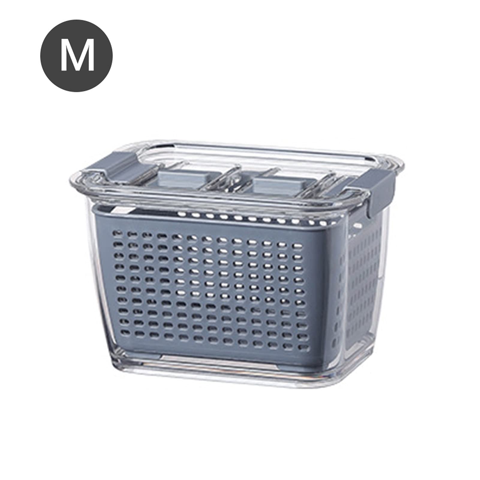 Scatola di immagazzinaggio Plastica Plastica Cestino frutta verdura cestino da cucina cestino da cucina frigorifero conservare la scatola di conservazione multifunzionale (Color : M)