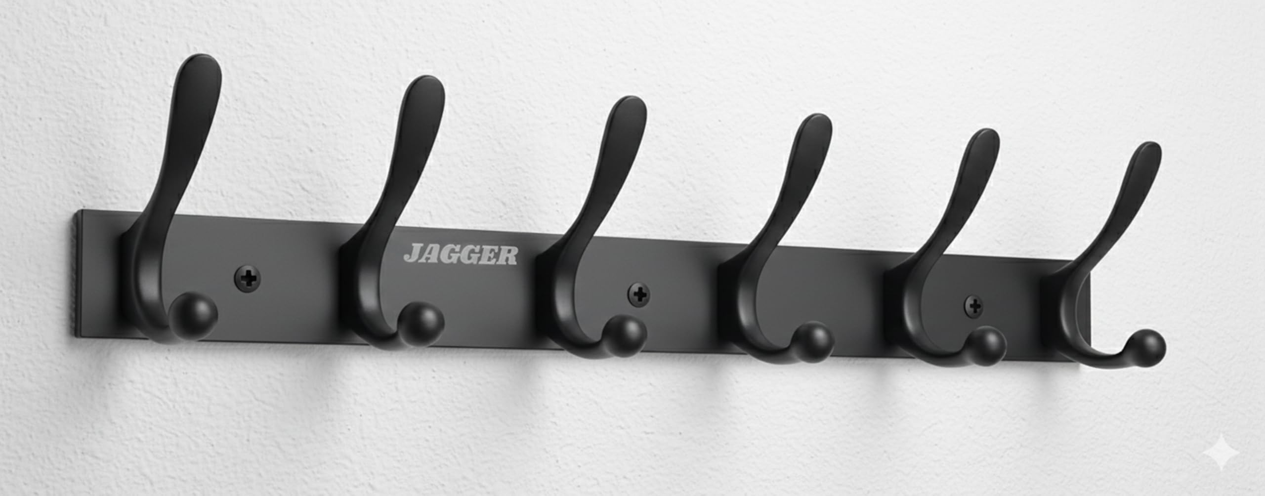 JAGGER JAG334 Wall Mounted Stainless Steel Wall Hooks for Hanging Cloth/Towel Hangers/Door Hangers/Hook Rail/Bthroom Hanger (Black [ Duck ] [ 1 PCS ], 6 PIN Hook)