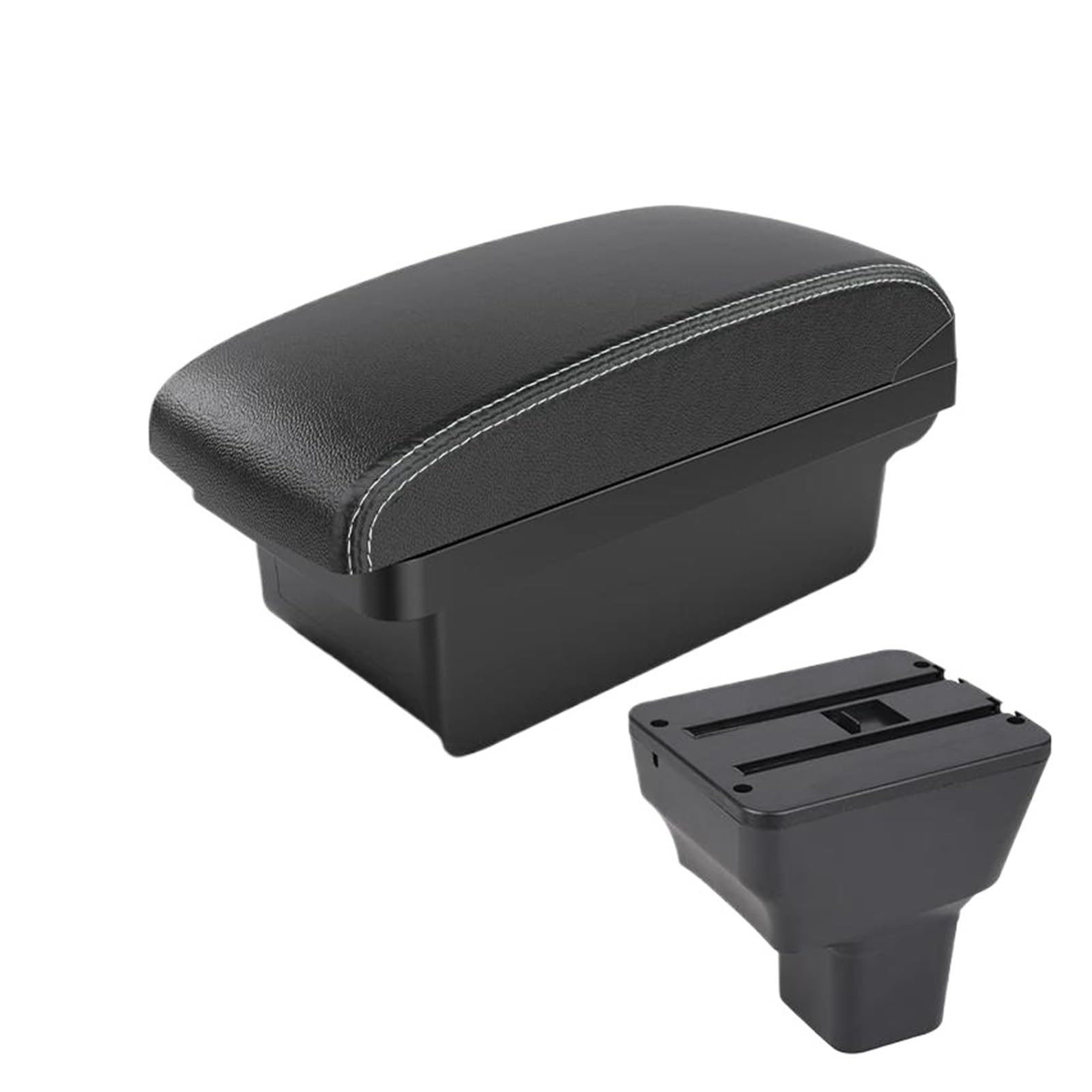 REOKIP Car Armrest Box Center Storage Box For Nissan For Kicks 2016 2017 2018 2019 2020 2021 Car Arm Rest Box(A3 Black white NOUSB)