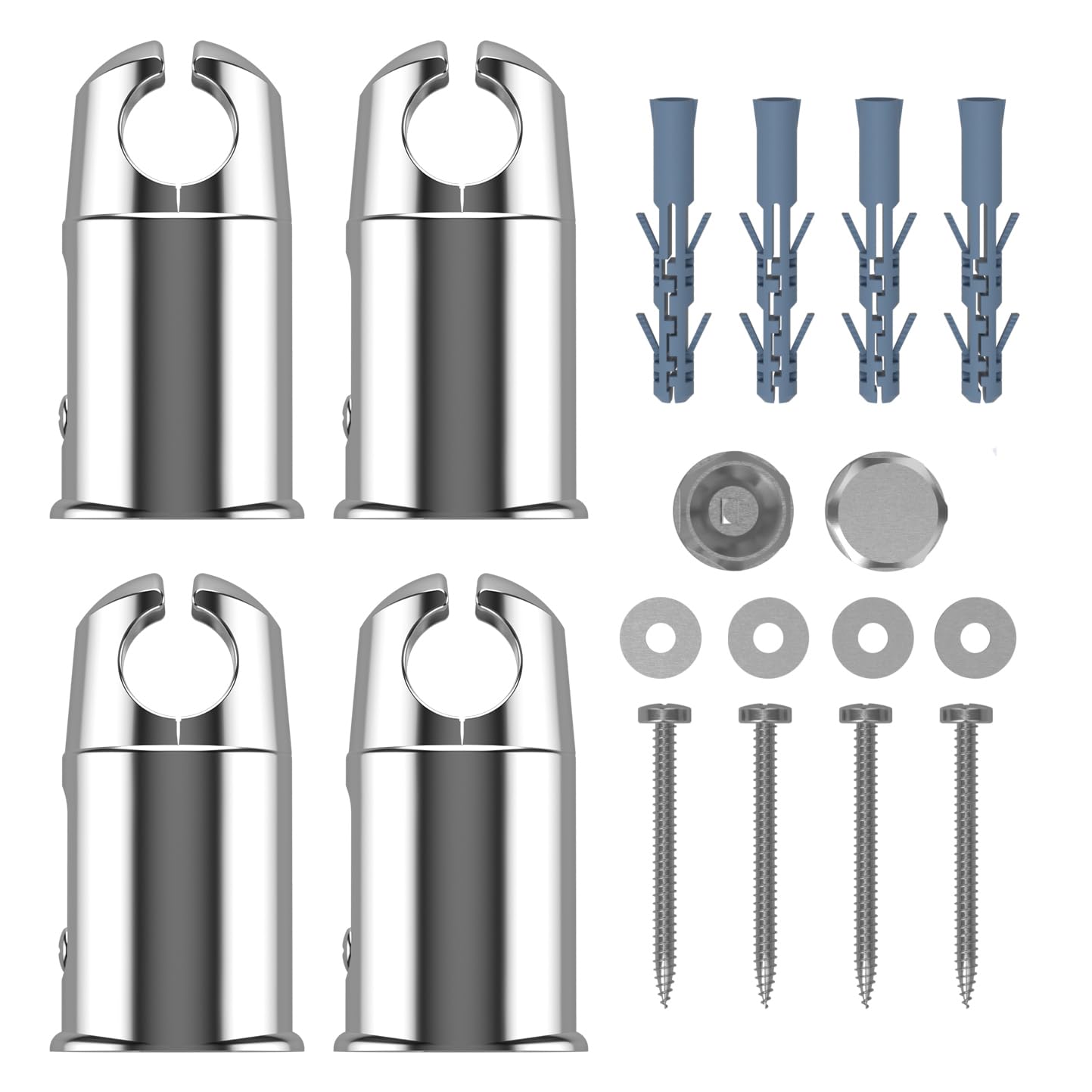 Myhomeware Chrome Clamp Brackets For Heated Towel Rail Radiators Flat & Curved (, 19Mm Tube Width)