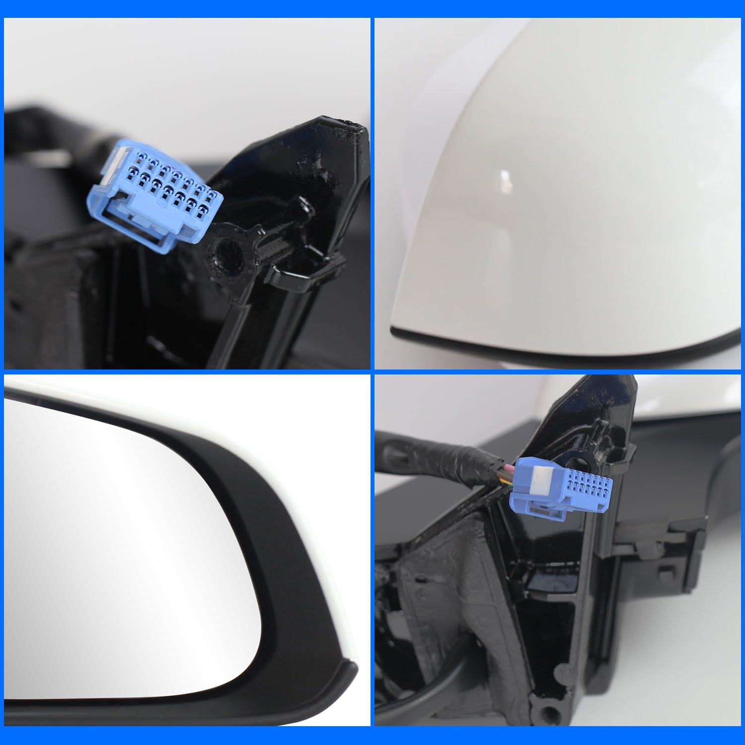 Left Driver Side Mirror fit for Tesla Model 3 Accessories 2017-2023 13 Pins Power Adjustable Glass Memory Recall White 51167177128