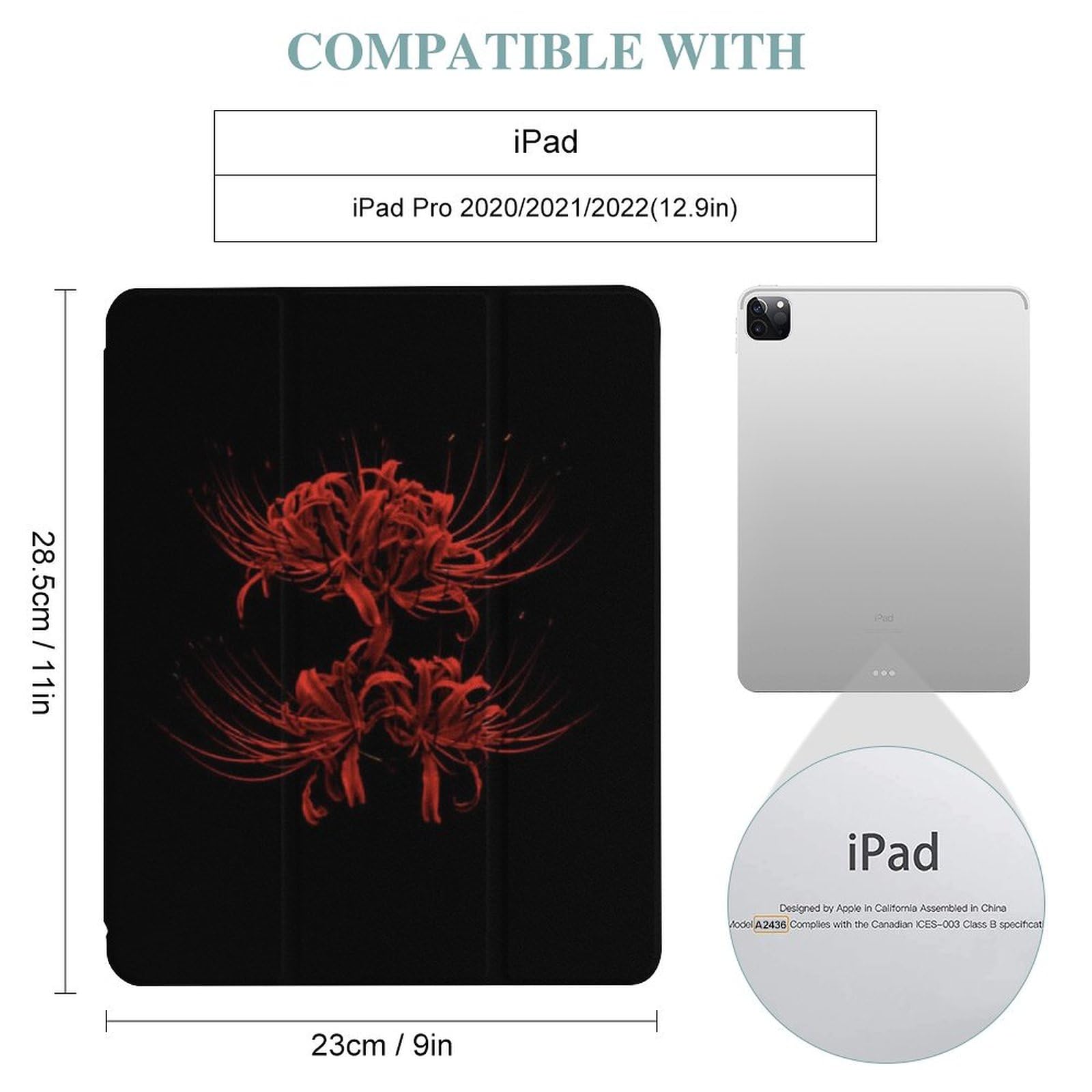Amazon.co.jp: 彼岸花 花柄 可愛い iPad Pro 12.9 第6/5/4/世代 ケース
