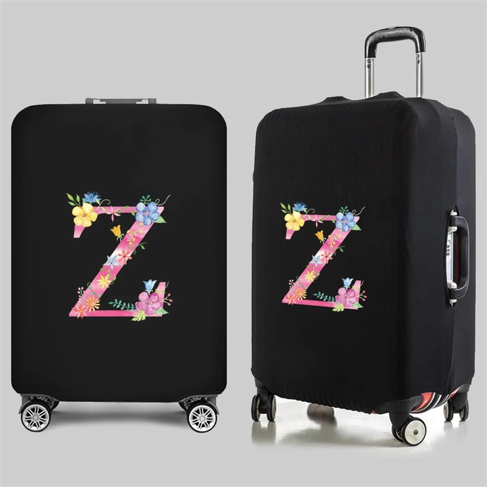 Coperture per valigie Custodia Protettiva Elastica for Bagagli Lettere Rosa Stampate Accessori da Viaggio Custodia Protettiva for Trolley for Valigia da 18-32 Pollici(8pink Q,XL)