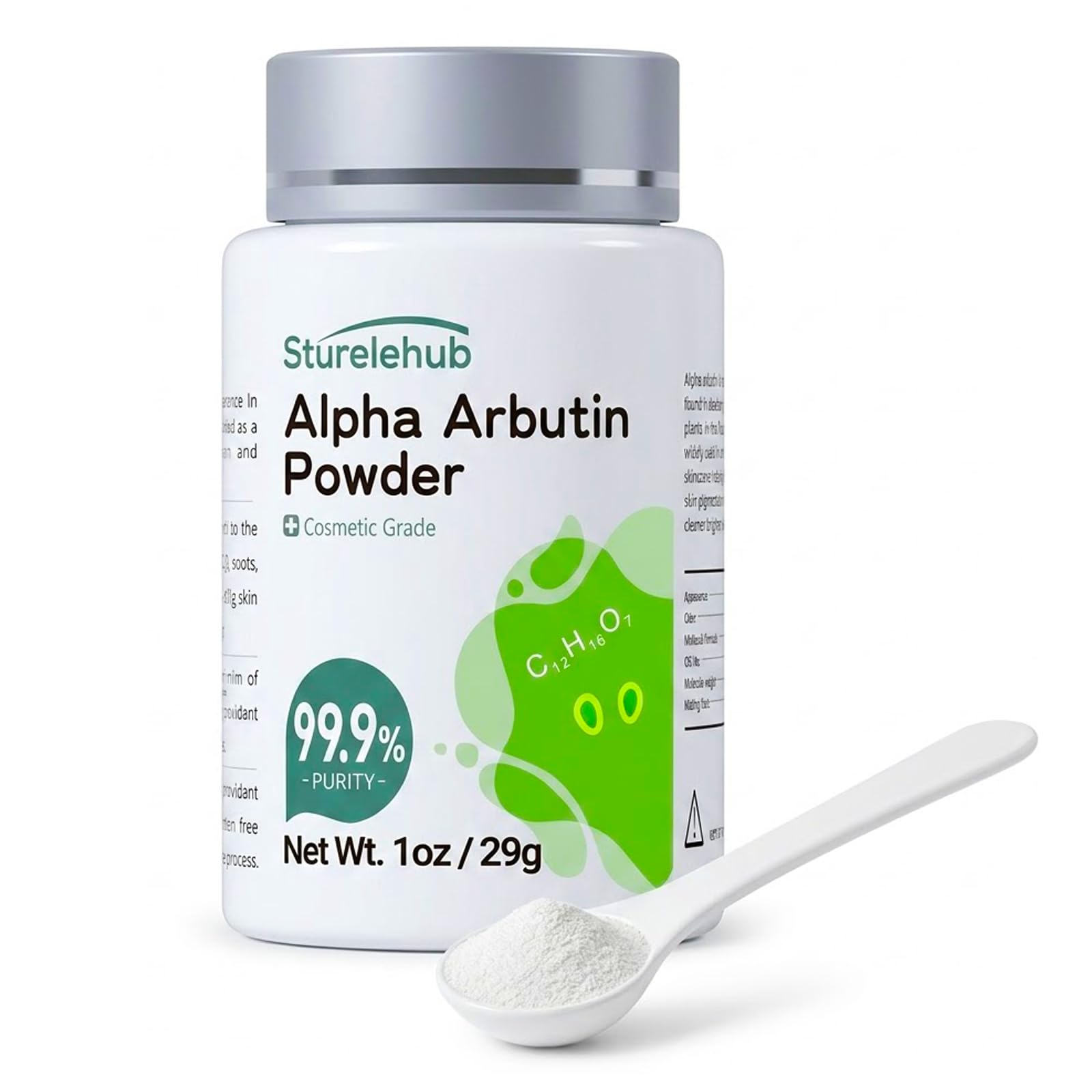 Alpha Arbutin Powder, 1OZ 99.9% Purity, Cosmetic Grade, Alpha Arbutin Powder for Homemade Cosmetics 1 Ounce (Pack of 1)