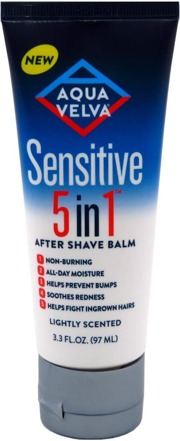 Aqua VelvaSensitive 5-In-1 After Shave Balm 3.3 Ounce Tube (97ml) (3 Pack)