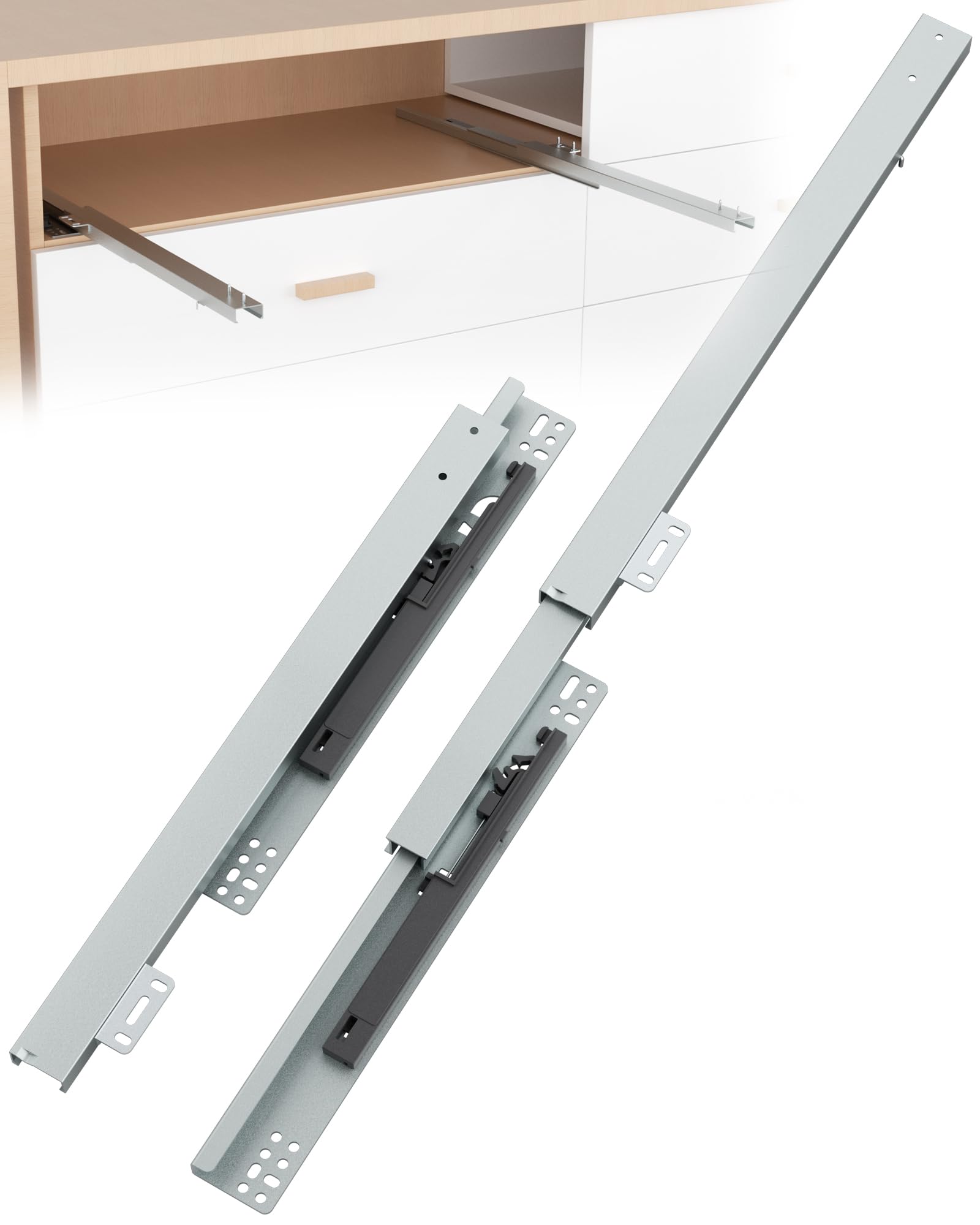 Furniware 300mm Undermount Drawer Runners Soft Close Full Extension 1 Pair