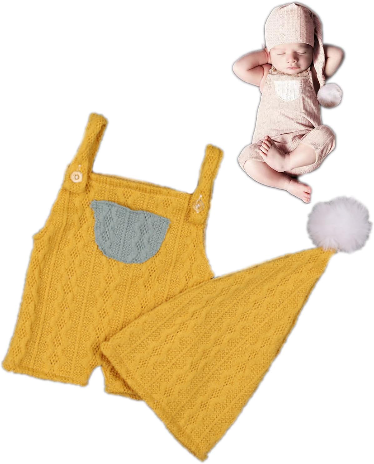Newborn Baby Boy Girl Jumpsuit Photography Outfits One Piece Suspender Pants Photo Romper Outfit