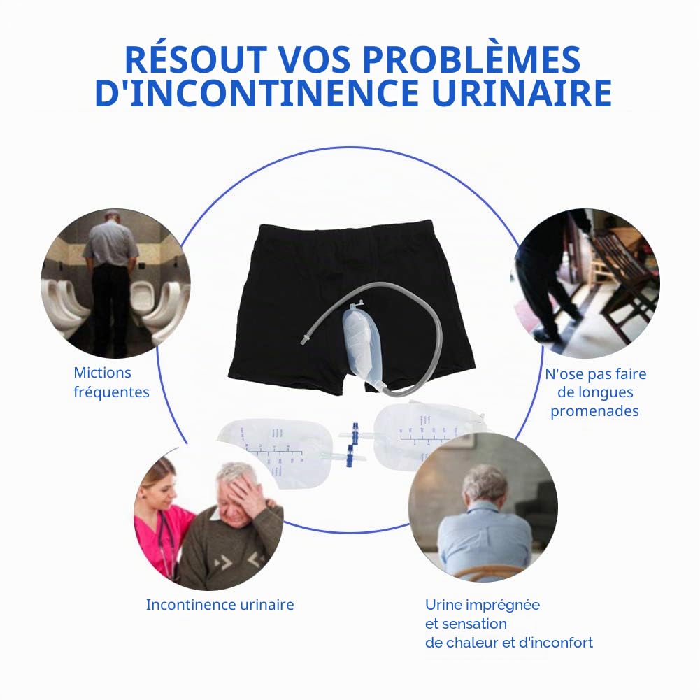 Sac d'urine, urinoir masculin collecteur d'urine adultes homme femme personnes âgées pipi sac urinoir avec des sacs d'urine Portable pour Voyage en plein air