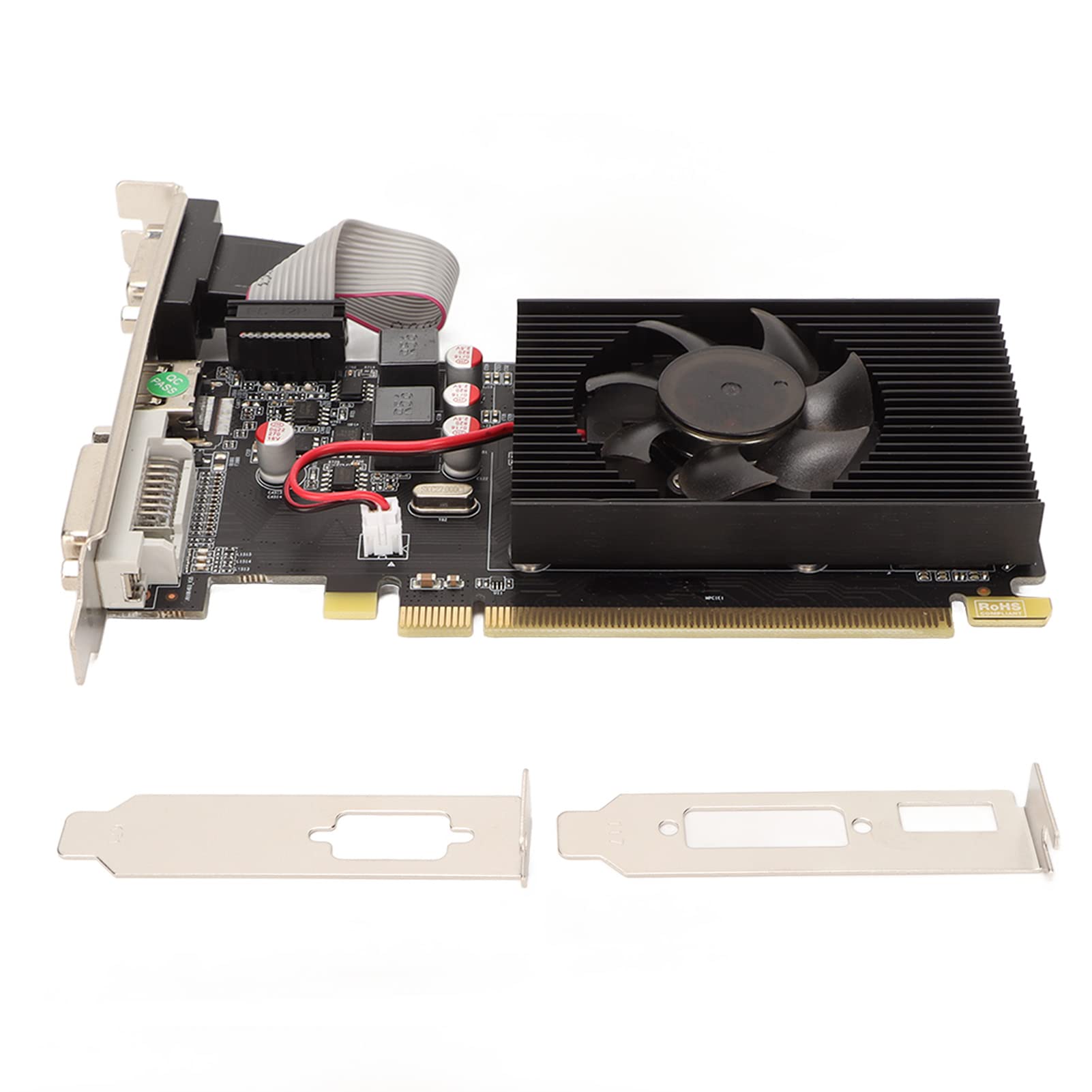 para AMD para Tarjeta gráfica Radeon HD 7450, Tarjeta gráfica 2G 64bit DDR3 con PCI Express X16 3.0, HDMI, DVI, VGA, Tarjeta gráfica de PC para computadora de Escritorio de Oficina