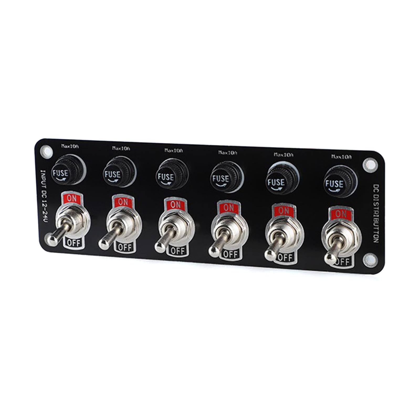 Interruttore a bilanciere a 6 vie rotondo pannello interruttore a bilanciere impermeabile facile da montare 12 V 24 V interruttore 10 A fusibile per barca camper