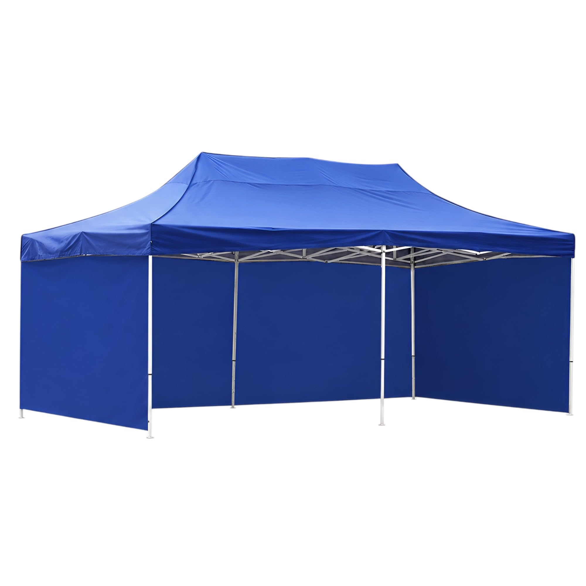 10x20 FT Blue Heavy Duty Pop Up Gazebo Canopy Tent with 3 Side Covers for Outdoor Events, Waterproof Oxford Fabric, Adjustable Folding Steel Frame, Commercial Party Shelter-image-43