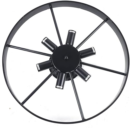 Miniatura 2 de Lámpara de techo rústica industrial con 6 luces de carro negro claro, iluminación colgante, lámpara de techo semiempotrada vintage para cocina, isla